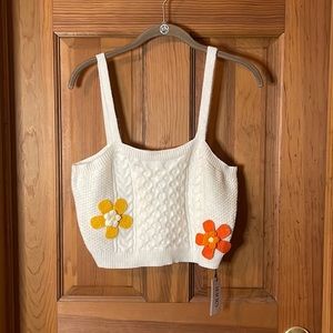 Cider Knit Cropped Tank Shirt Size XL